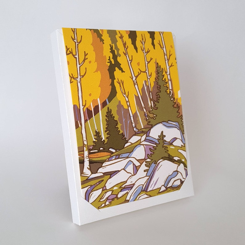 Fall Aspen Landscape Blank Notecard