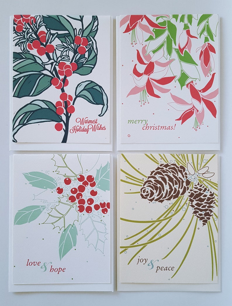 Christmas Botanicals Assorted Greeting Card Set of 8