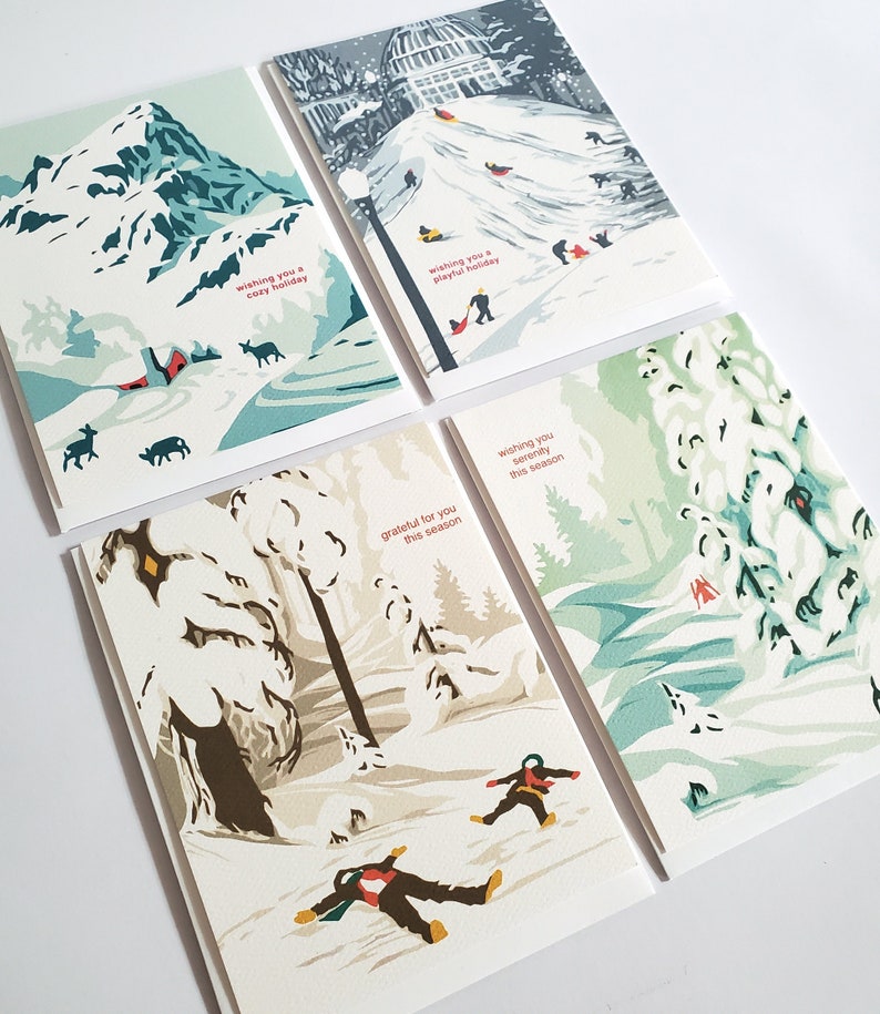 Holiday Landscape Christmas Greeting Card Set of 8
