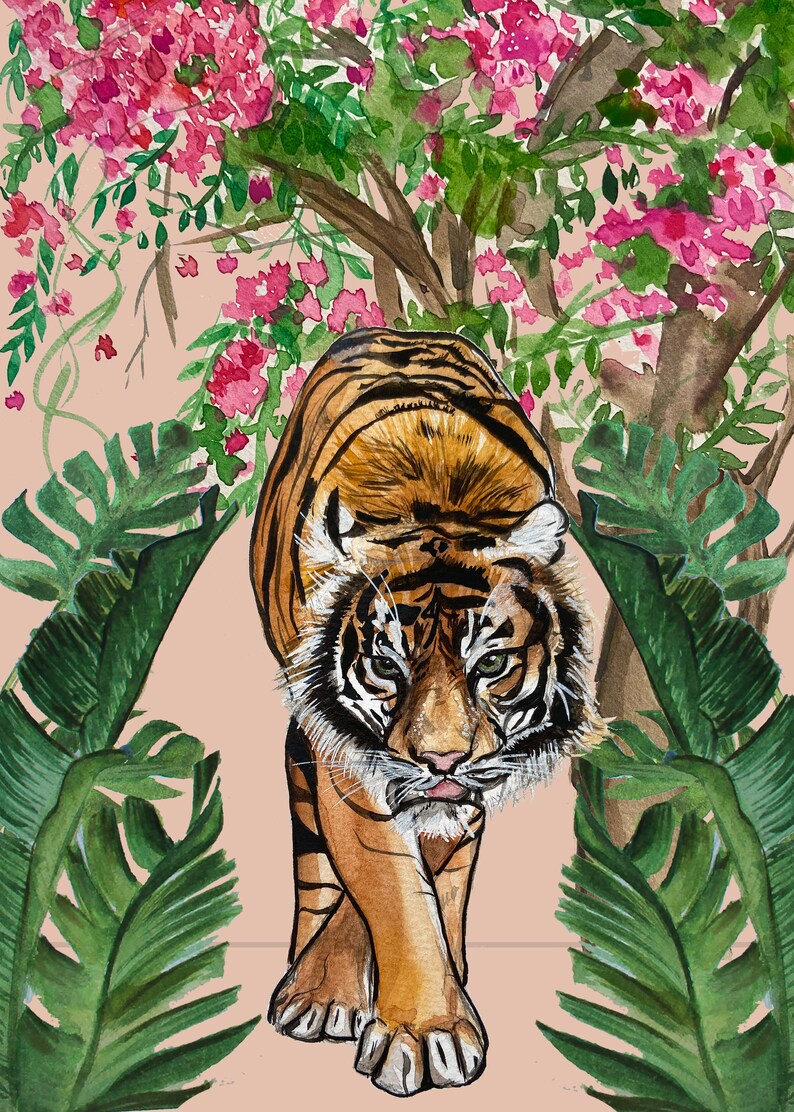 Tropical Jungle Tiger | Small Giclee Print