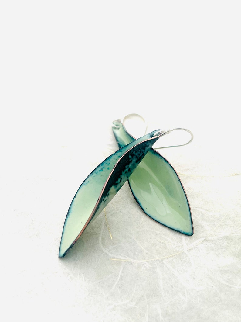 Lichen Green Small Leaf Earrings