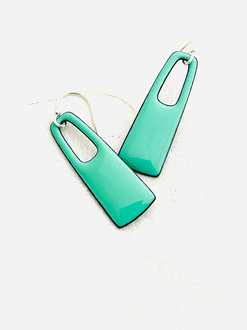Mint Green Small Rectangle Earrings