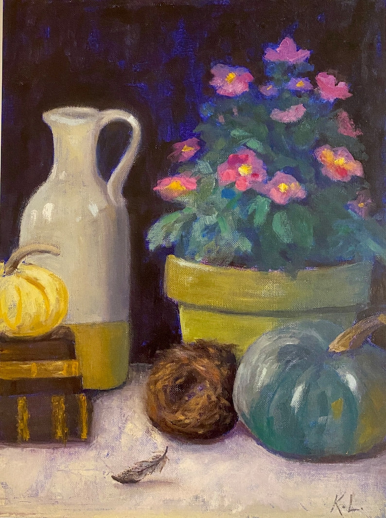 Autumn Still Life Print by Kathy Levine