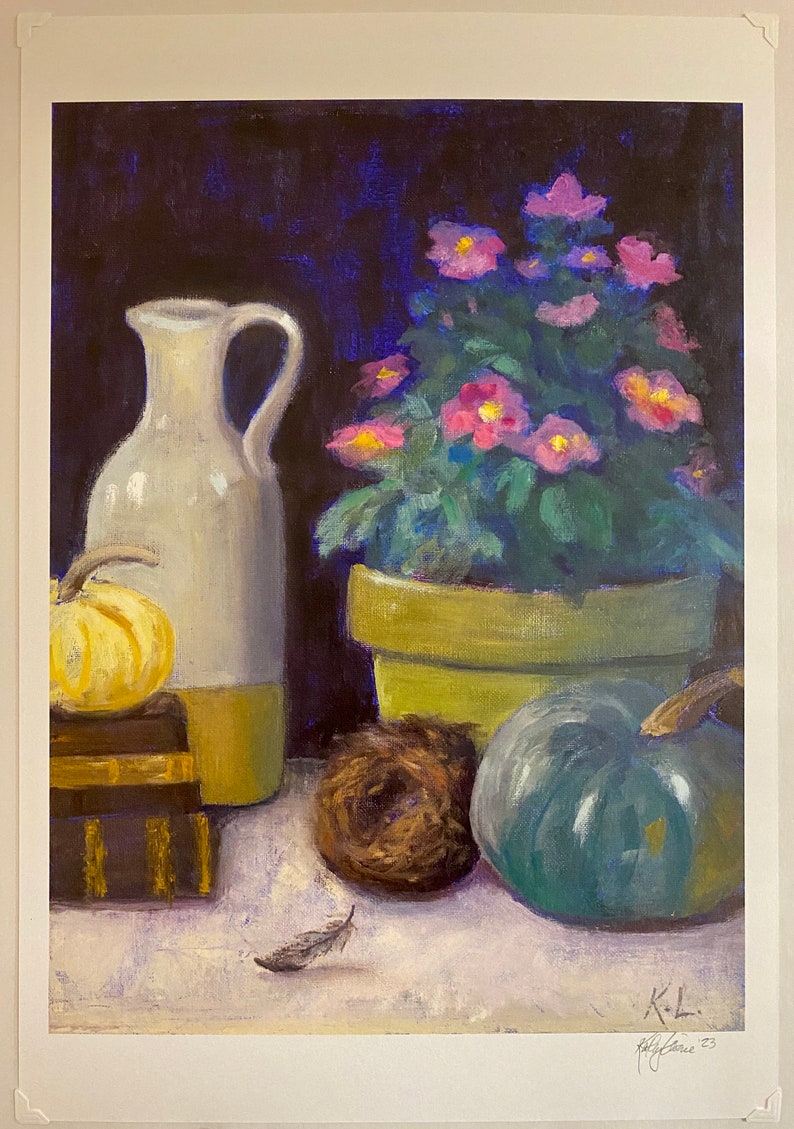 Autumn Still Life Print by Kathy Levine