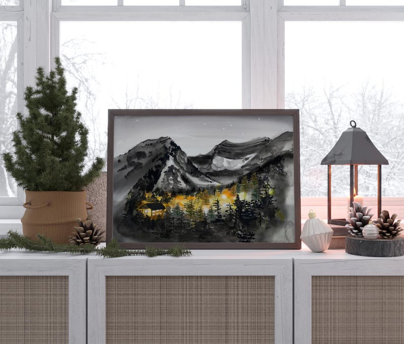 Nighttime Village | Small Giclee Print