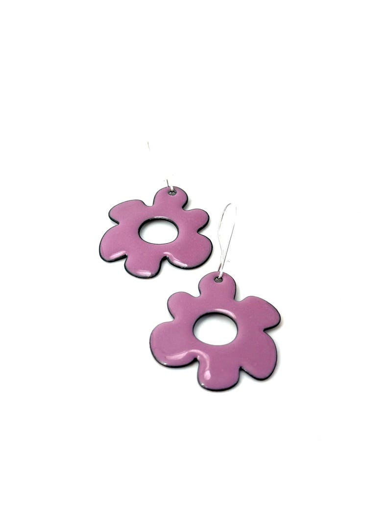 Orchid Purple Retro Flower Earrings