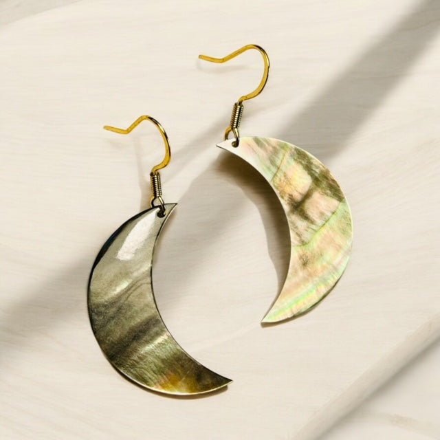 Abalone Moon Earrings by Jo Citlali