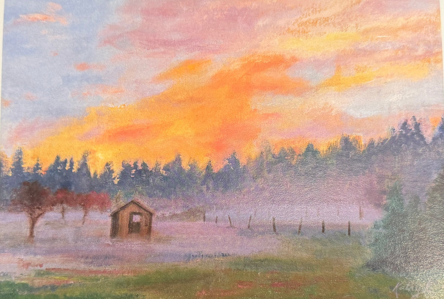 Sunset at the Farm Print by Kathy Levine