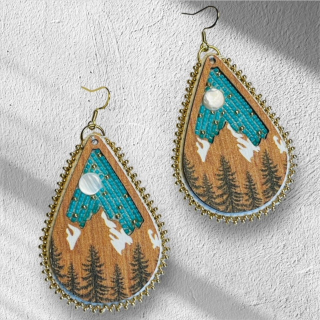 Beaded Mountain Scape Earrings by Jo Citlali