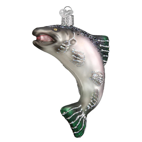 King Salmon Glass Ornament