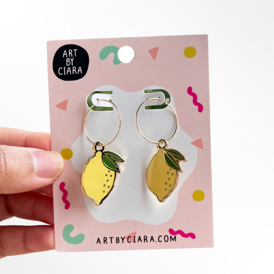 Gold Filled Lemon Hoop Earrings
