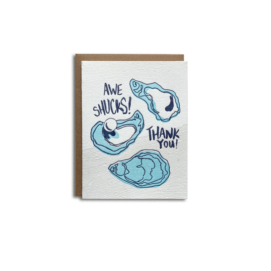 Awe Shucks! Thank You! Letterpress Greeting Card