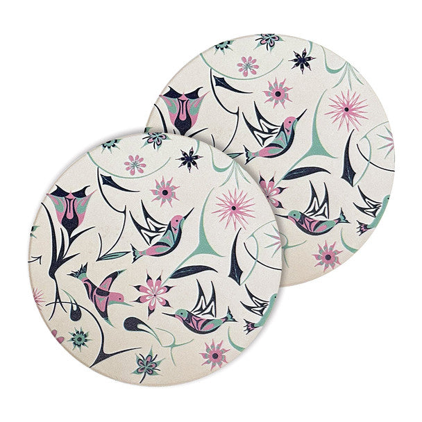 Hummingbirds Ceramic Coasters (set of 2)