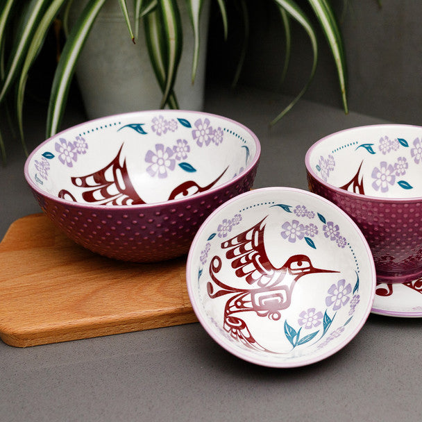 Hummingbird Porcelain Art Bowl (Medium) by Francis Dick