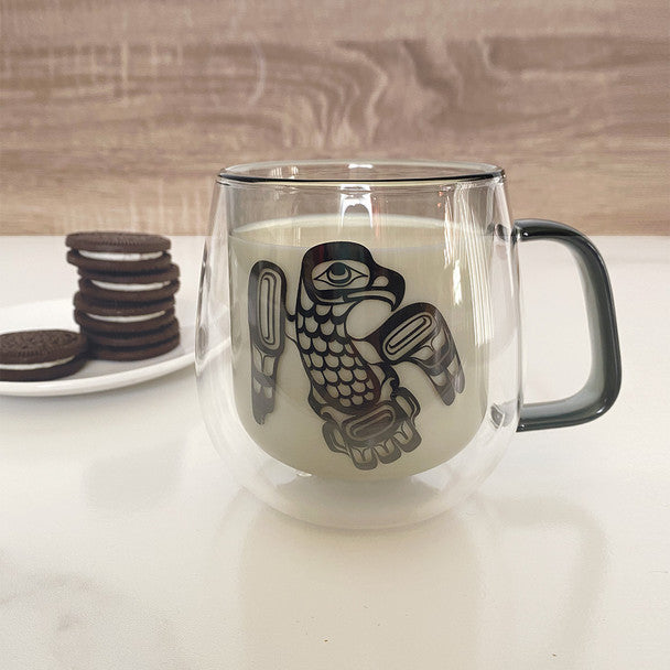 Eagle Double Walled Colored Glass Mug