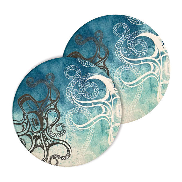 Octopus (Nuu) Ceramic Coasters (set of 2)