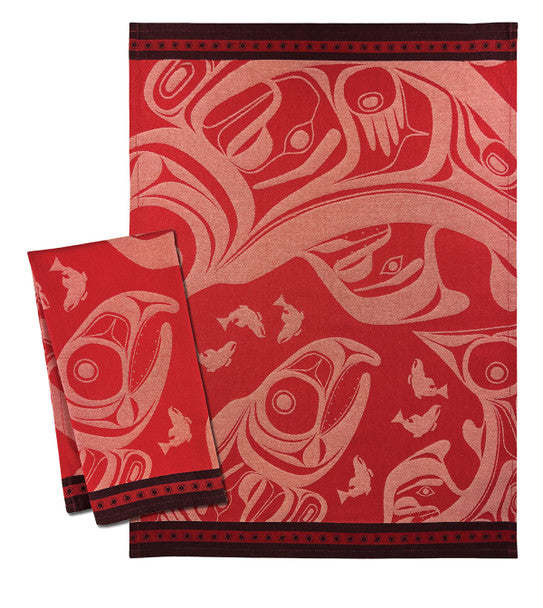 Salmon Tea Towel by Corey Bulpitt