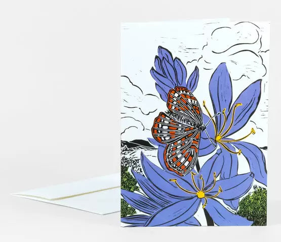 Blue Camas & Taylor's Checkerspot Greeting Card