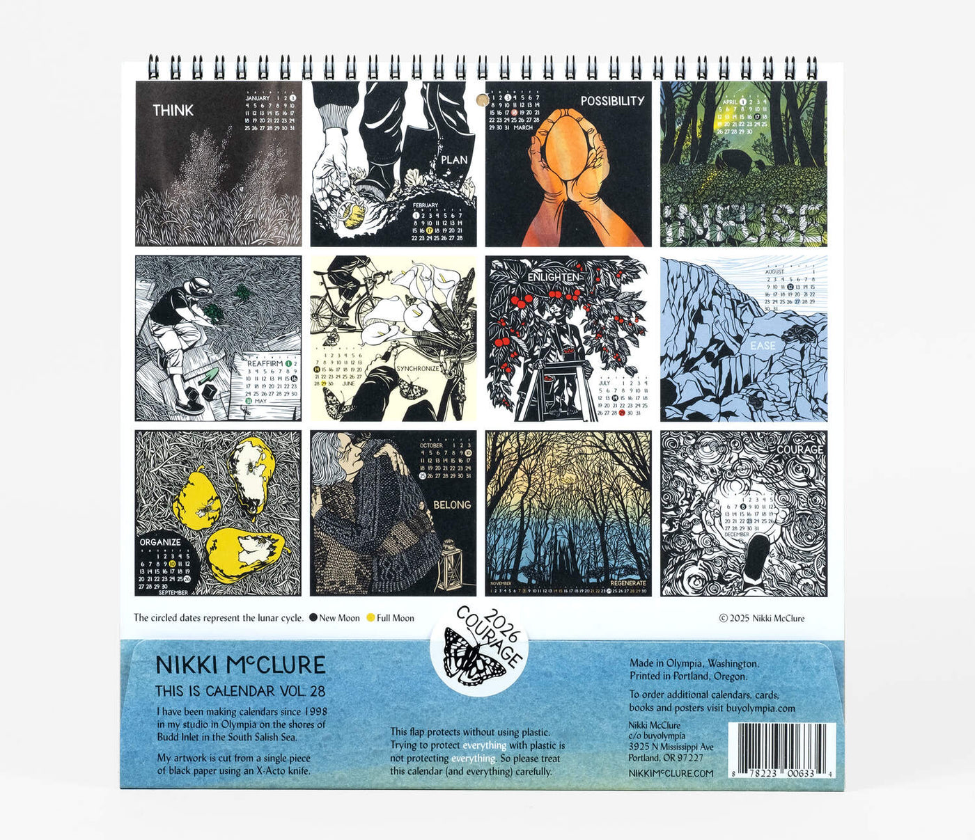 Courage - 2026 Wall Calendar by Nikki McClure