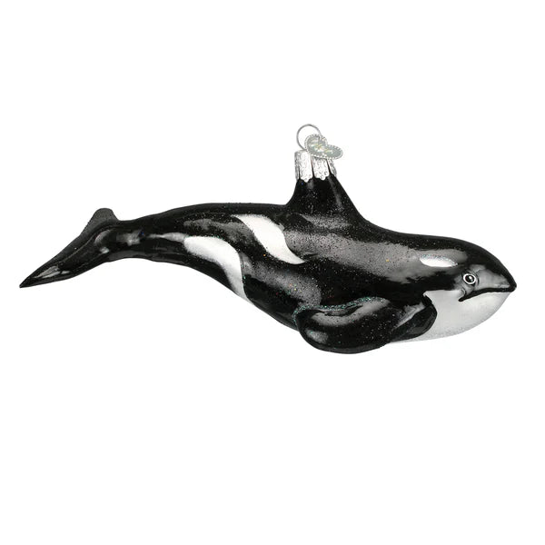 Orca Whale Glass Ornament