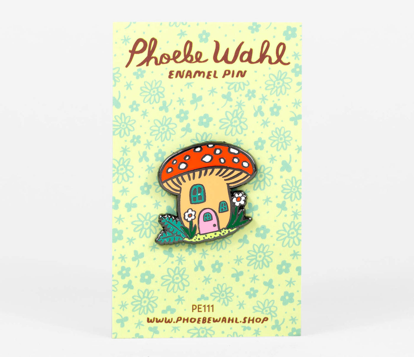 Mushroom Cottage Enamel Pin