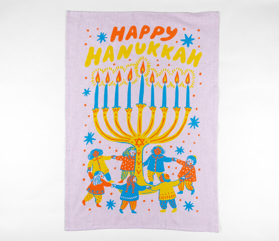 Happy Hanukkah Tea Towel