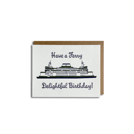 Ferry Delightful Birthday Letterpress Greeting Card