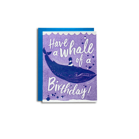 Whale of a Birthday Letterpress Greeting Card