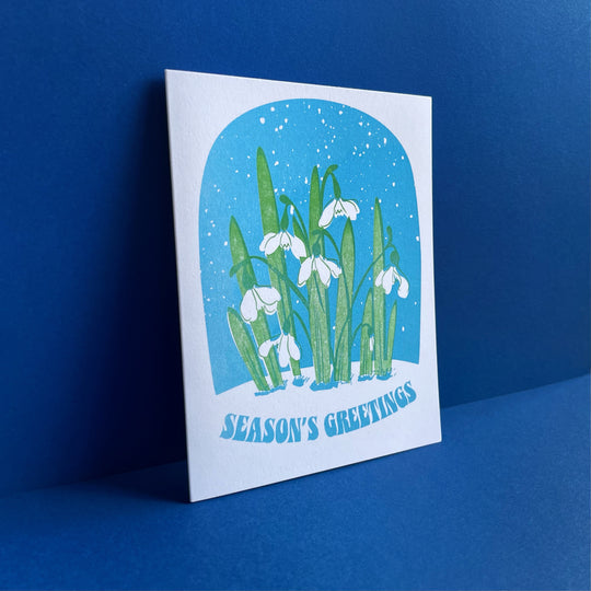 Seasons Greeting Snowdrop Holiday Card
