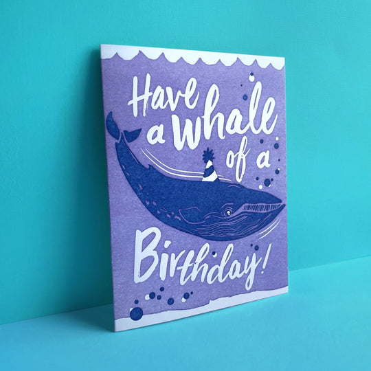 Whale of a Birthday Letterpress Greeting Card