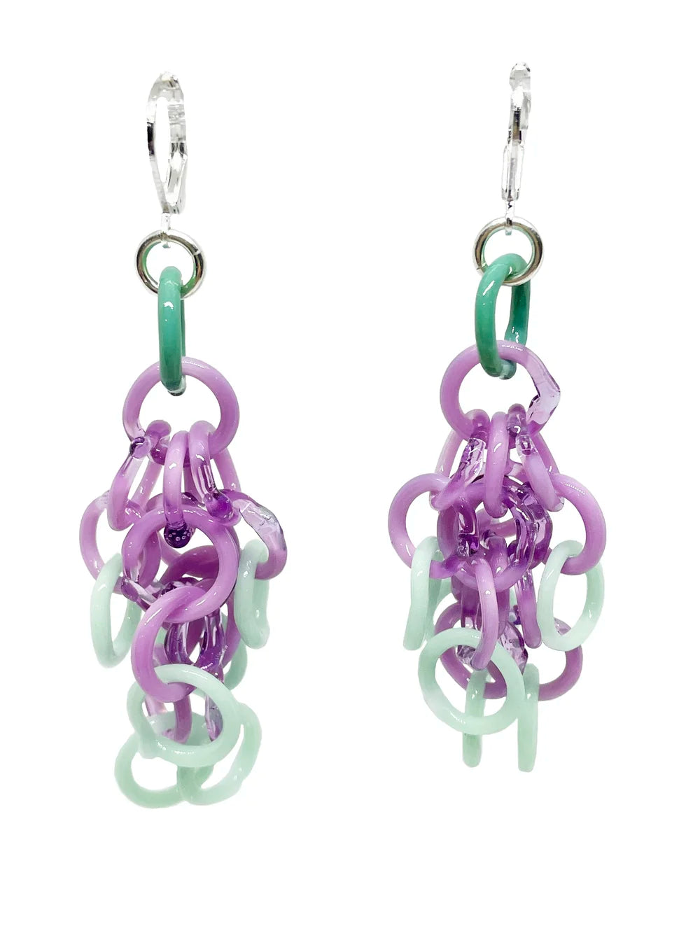 Assorted Large Tonal Glass Tassel Earrings by Inna Patina