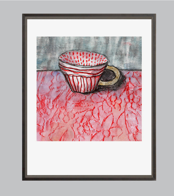 Striped Cup Print by Mary Jo Davis