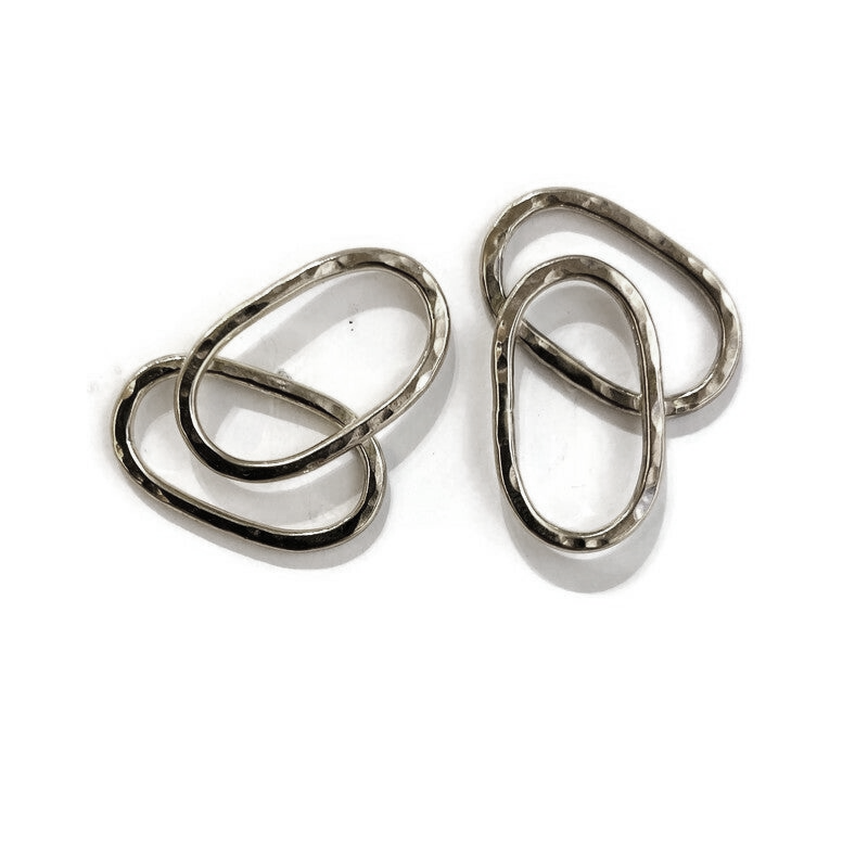 Silver Links Earrings by Zuzko