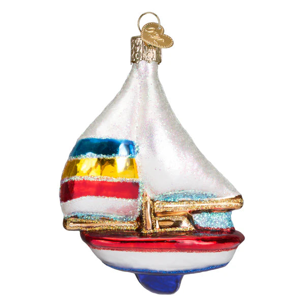 Sailboat Glass Ornament