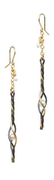 Celtic Drop Earring with Pearl by Taber Studios