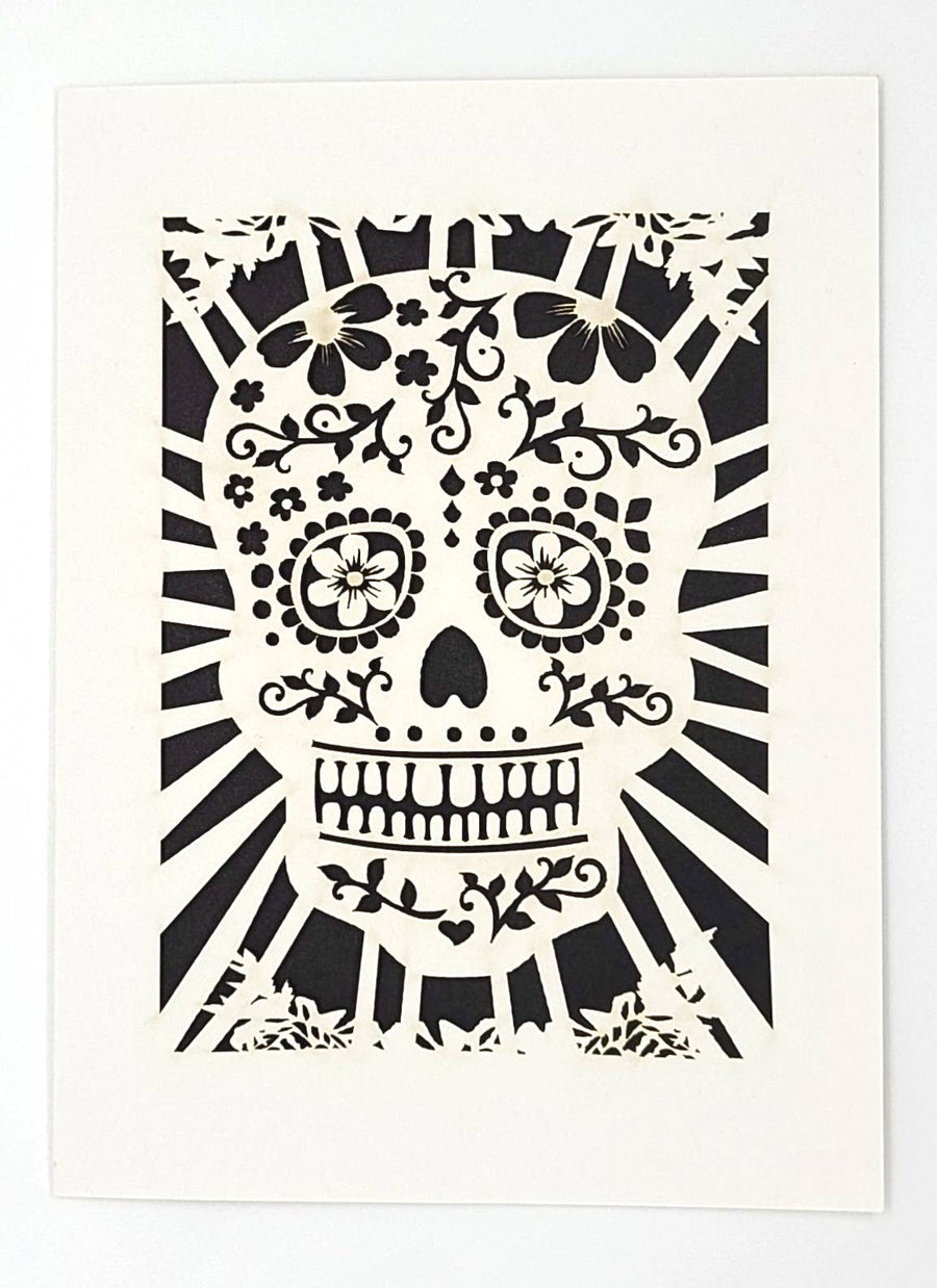 Black Sugar Skull Greeting Card