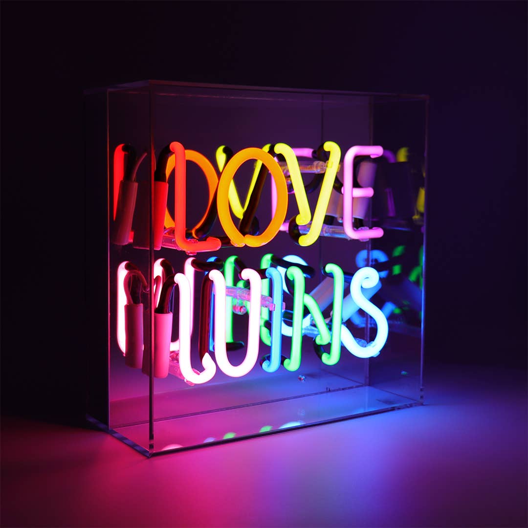 'Love Wins' Acrylic Box Neon Light