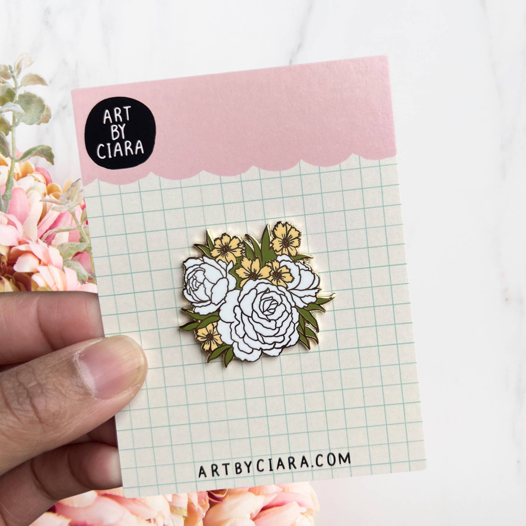 Rose Bouquet Enamel Pin