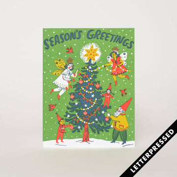 Christmas Fairies Card by Phoebe Wahl