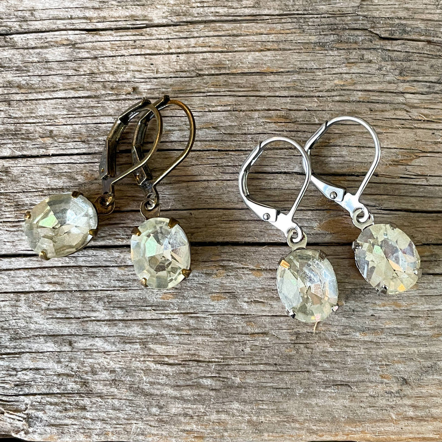 Crystal Clear Vintage Rhinestone Earrings