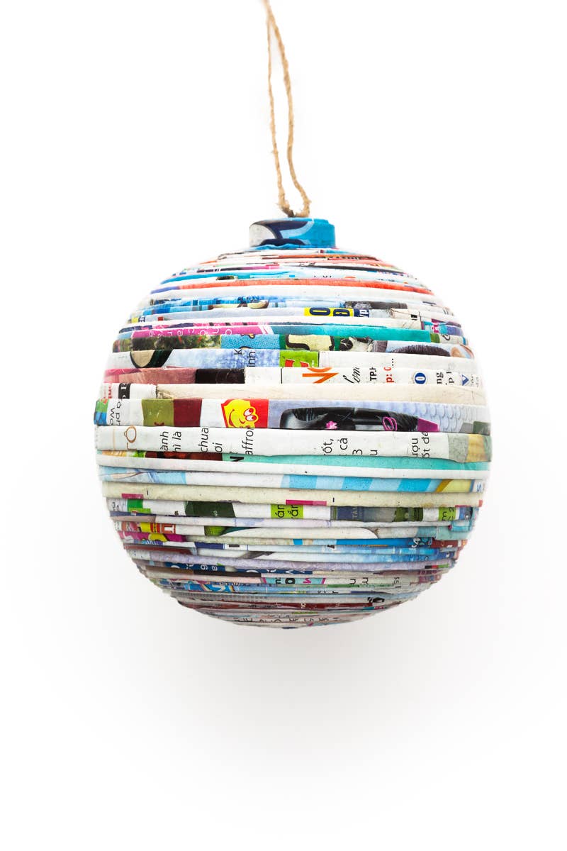 Recycled Paper Large Ball Ornament