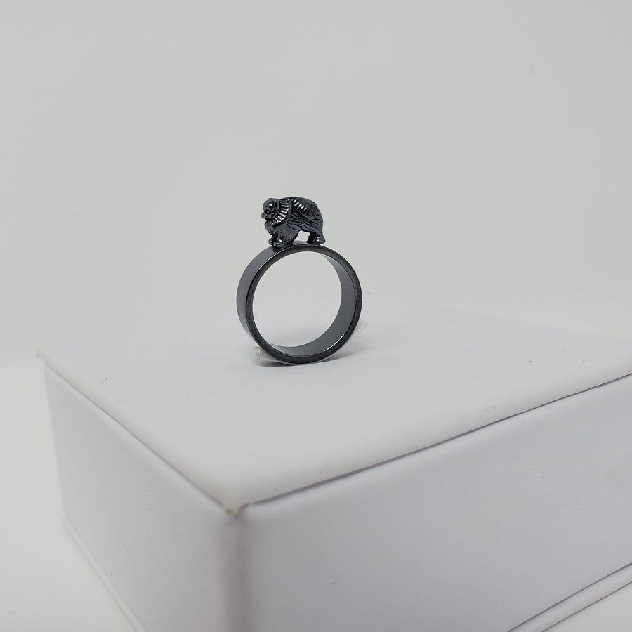 Pomeranian Silver Ring by Kristin Lora
