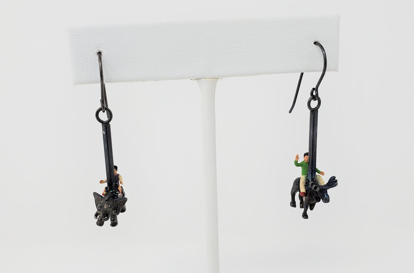 Silver Carousel Animals Toy Animal Earrings by Kristin Lora