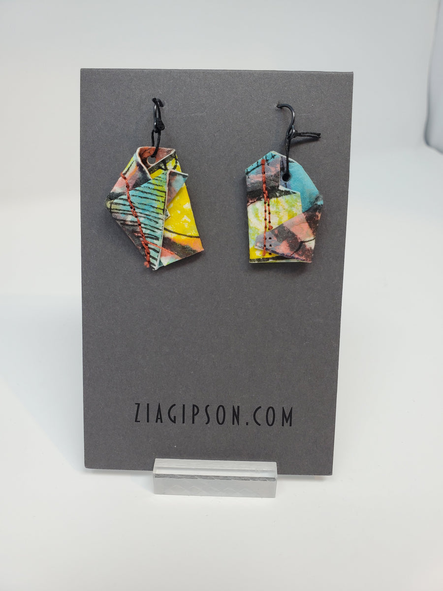 Folded Handmade Paper Earrings by Zia Gipson