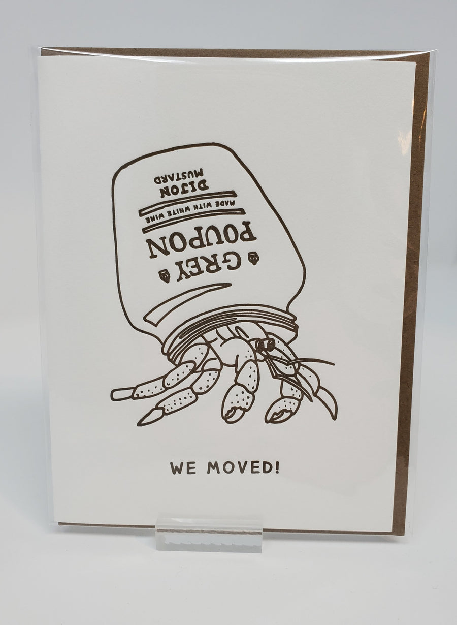 We Moved Grey Poupon Letterpress Card by Adventure Storeys’ Print Shop