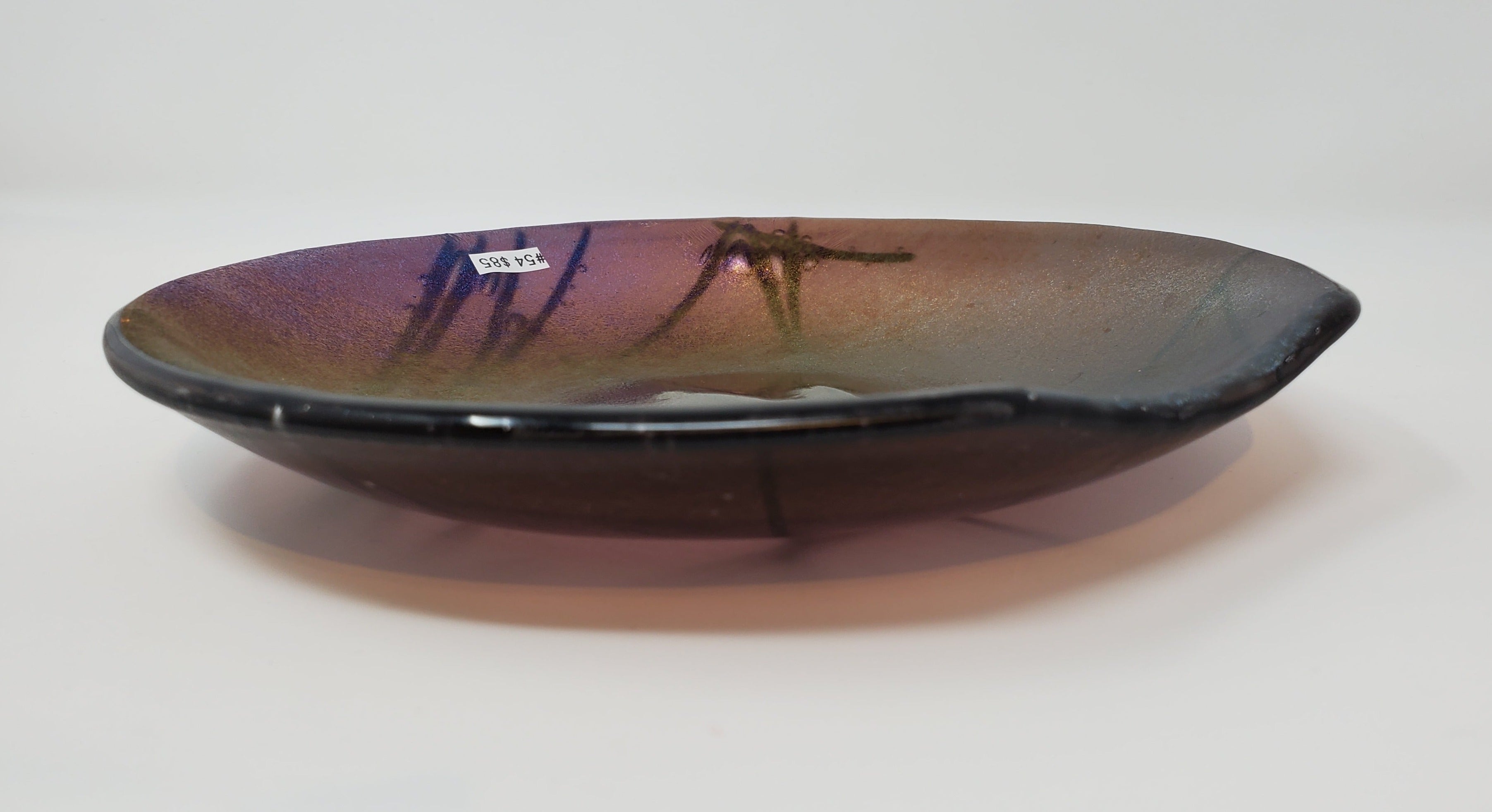 #54 Lavender Fused Stringer Bowl by Mesolini Glass Studio