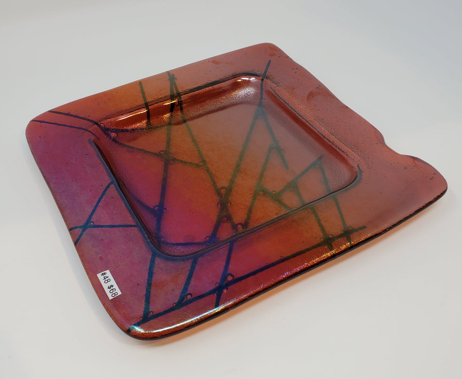 Square Stringer Tray #48 by Mesolini Glass Studio