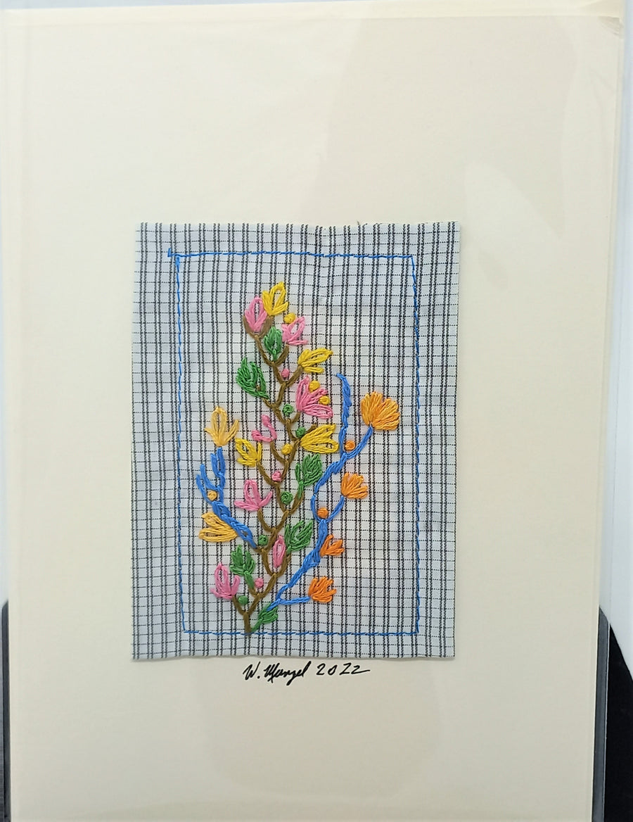 Embroidered Art Card by Warren Menzel