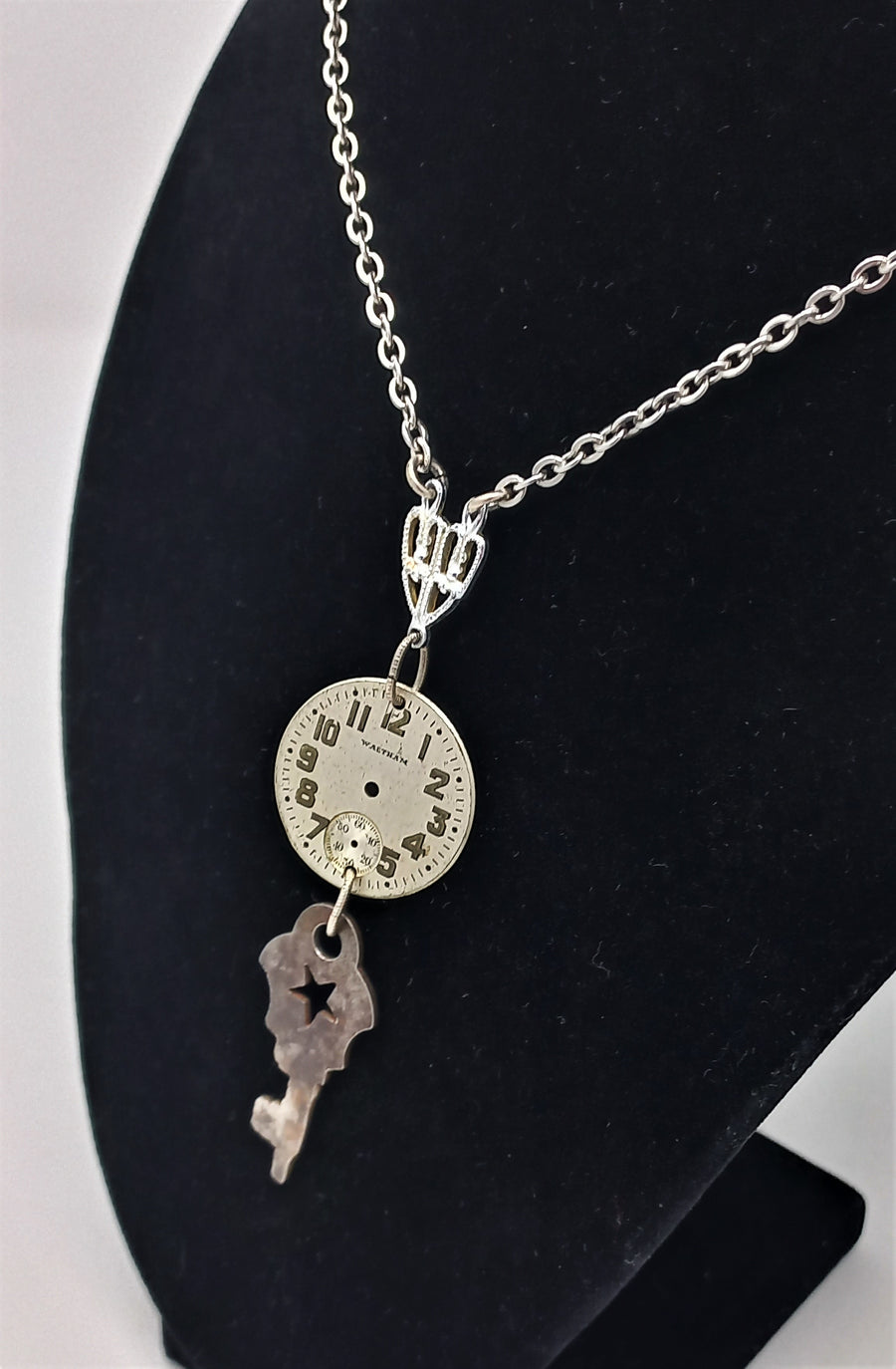 Watch and Key Assemblage Necklace (CSNA3) by Christine Stoll