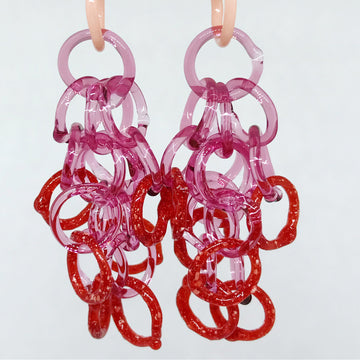 Large Tonal Glass Tassel Earrings by Inna Patina